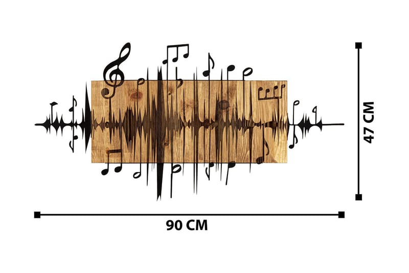 Feel the Rhythm Väggdekor - Svart/Valnöt - Inredning - Väggdekor - Skylt - Plåtskyltar