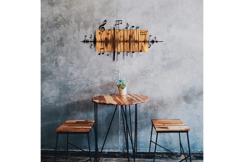 Feel the Rhythm Väggdekor - Svart/Valnöt - Inredning - Väggdekor - Skylt - Plåtskyltar