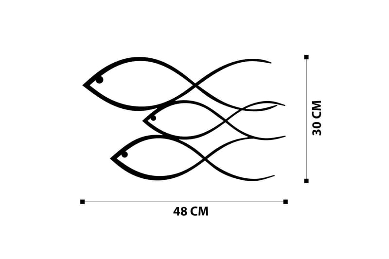 Fish Väggdekor - Svart - Inredning - Väggdekor - Skylt - Plåtskyltar