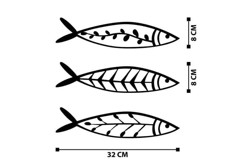 Fish Väggdekor - Svart - Inredning - Väggdekor - Skylt - Plåtskyltar