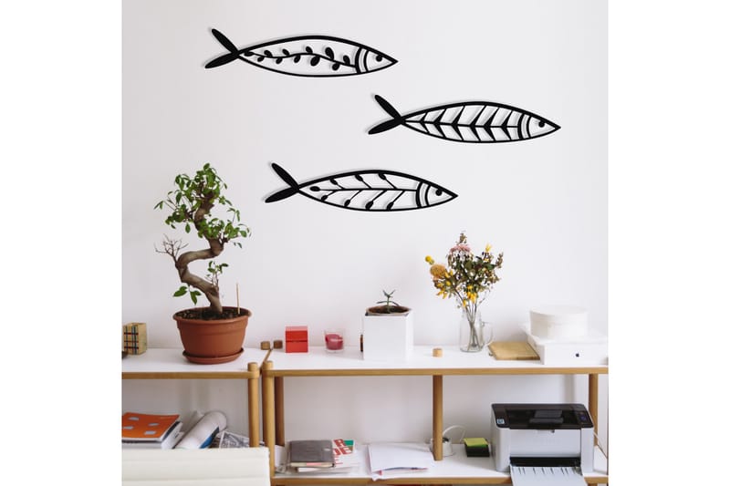 Fish Väggdekor - Svart - Inredning - Väggdekor - Skylt - Plåtskyltar