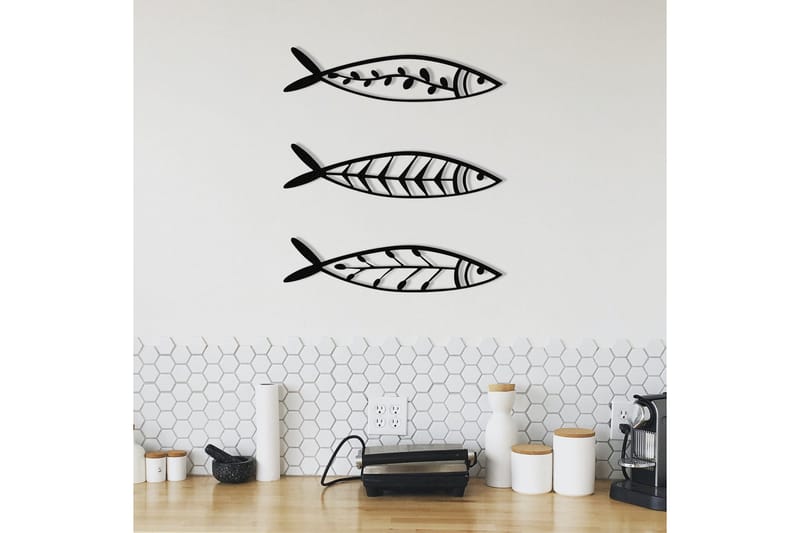 Fish Väggdekor - Svart - Inredning - Väggdekor - Skylt - Plåtskyltar