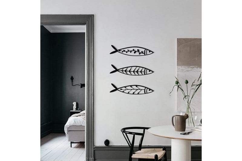 Fish Väggdekor - Svart - Inredning - Väggdekor - Skylt - Plåtskyltar