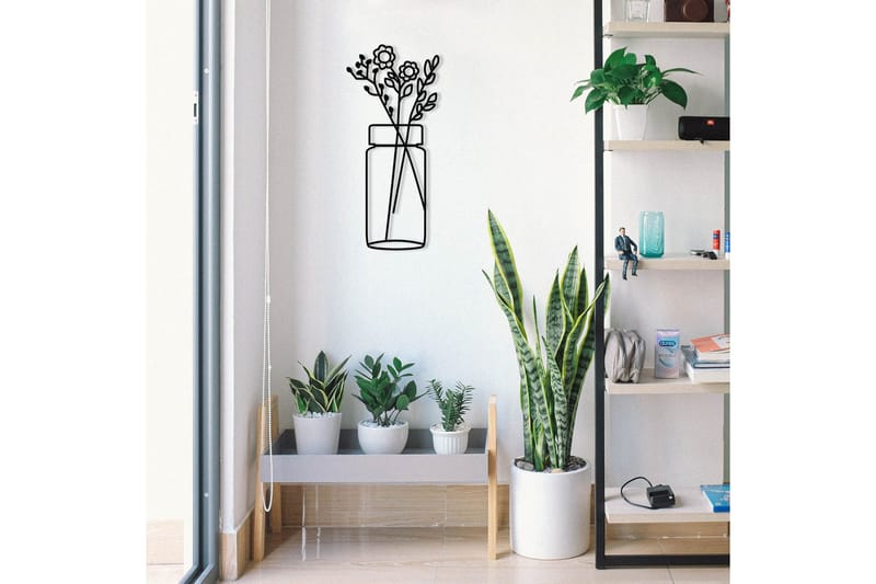 Flower 1 Väggdekor - Svart - Inredning - Väggdekor - Skylt - Plåtskyltar