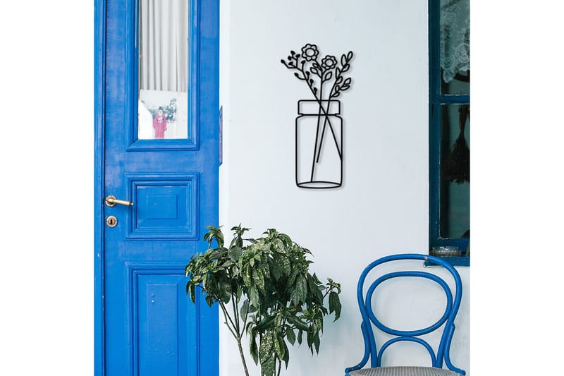 Flower 1 Väggdekor - Svart - Inredning - Väggdekor - Skylt - Plåtskyltar