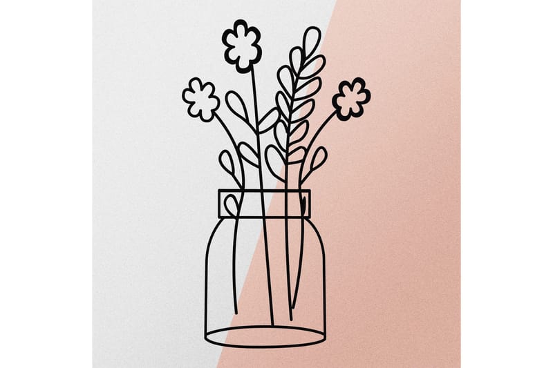 Flower 3 Väggdekor - Svart - Inredning - Väggdekor - Skylt - Plåtskyltar