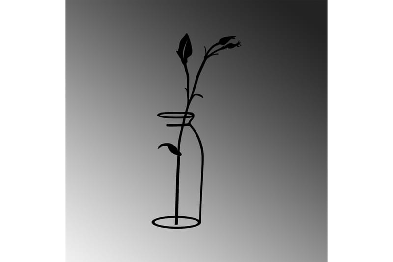 Flower In The Vase Väggdekor - Svart - Plåtskyltar