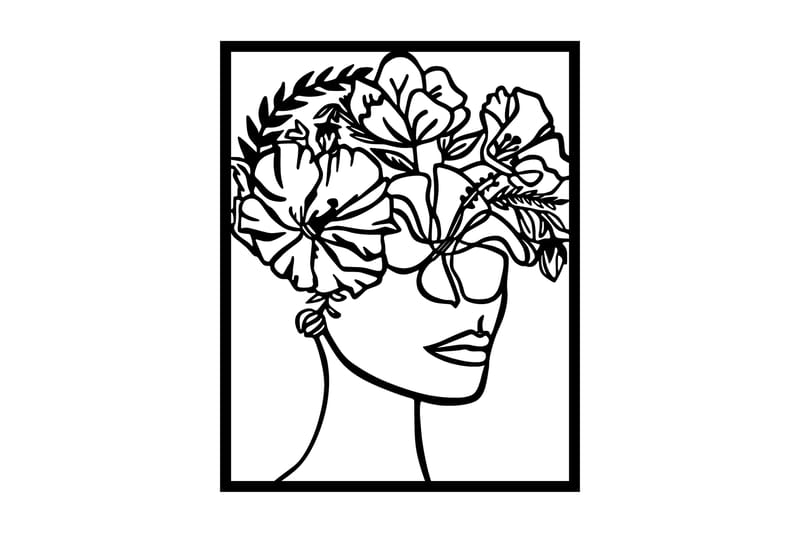 Flower Woman Väggdekor - Svart - Inredning - Väggdekor - Skylt - Plåtskyltar