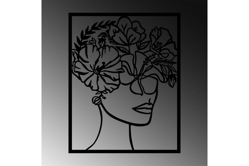 Flower Woman Väggdekor - Svart - Inredning - Väggdekor - Skylt - Plåtskyltar