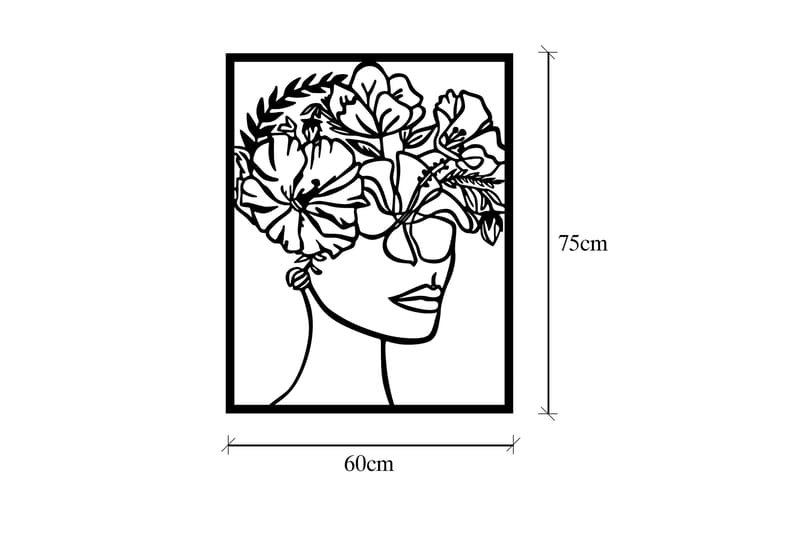 Flower Woman Väggdekor - Svart - Inredning - Väggdekor - Skylt - Plåtskyltar