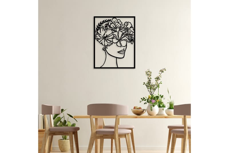 Flower Woman Väggdekor - Svart - Inredning - Väggdekor - Skylt - Plåtskyltar