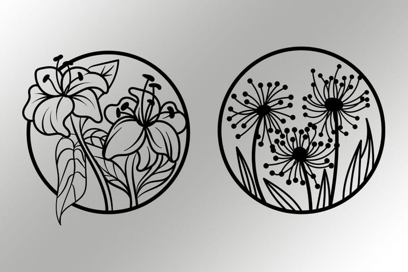 Flowers Väggdekor - Svart - Inredning - Väggdekor - Skylt - Plåtskyltar