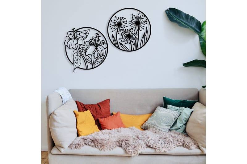 Flowers Väggdekor - Svart - Inredning - Väggdekor - Skylt - Plåtskyltar
