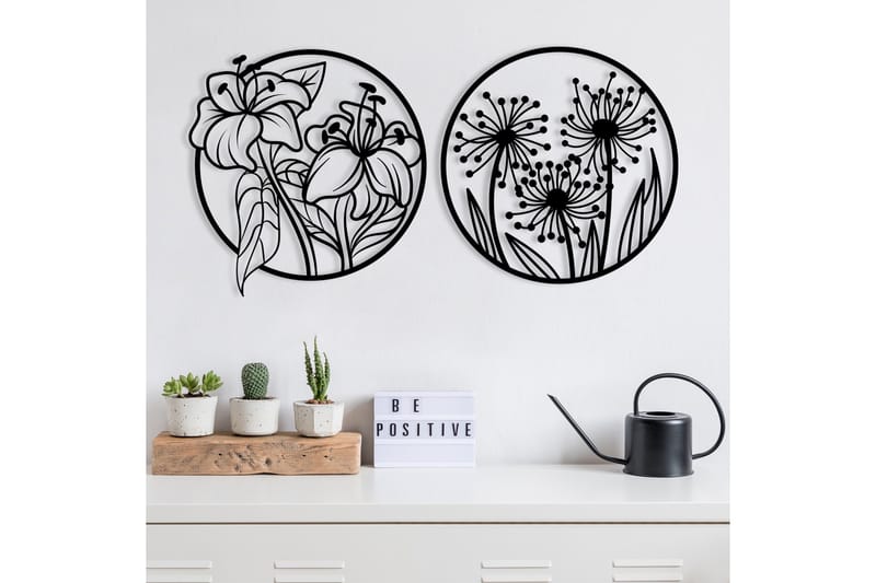 Flowers Väggdekor - Svart - Inredning - Väggdekor - Skylt - Plåtskyltar