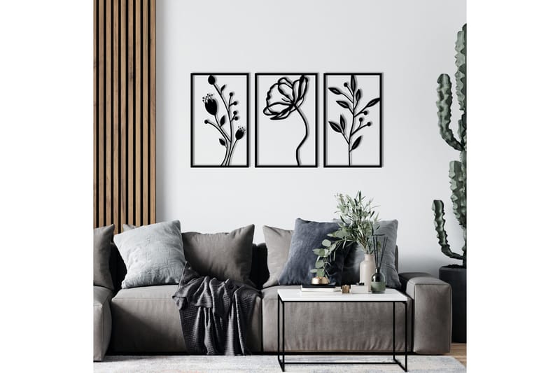 Flowers Väggdekor - Svart - Inredning - Väggdekor - Skylt - Plåtskyltar