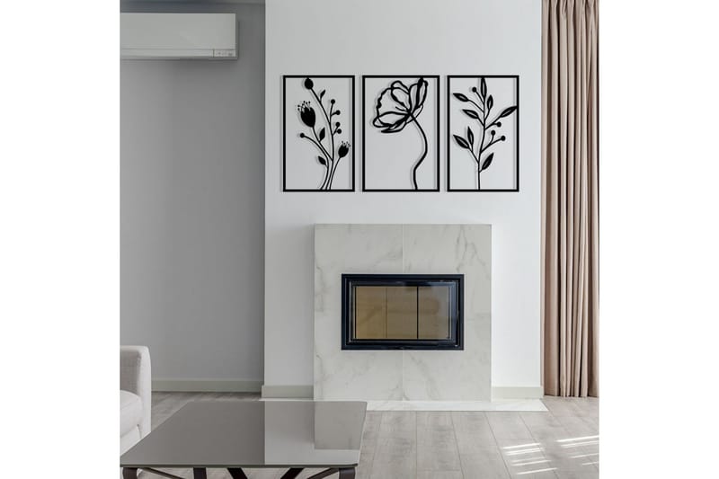 Flowers Väggdekor - Svart - Inredning - Väggdekor - Skylt - Plåtskyltar