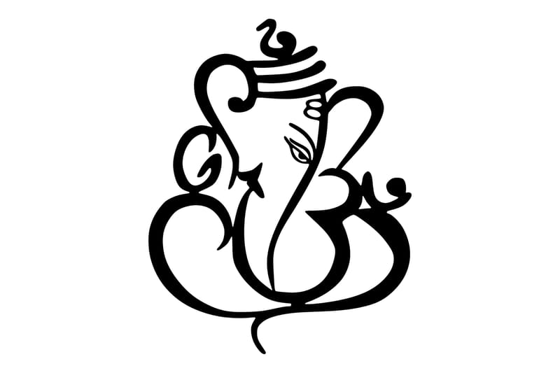 Ganesha Väggdekor - Svart - Inredning - Väggdekor - Skylt - Plåtskyltar