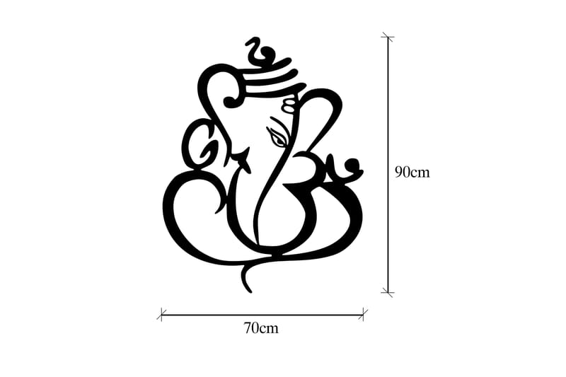 Ganesha Väggdekor - Svart - Inredning - Väggdekor - Skylt - Plåtskyltar