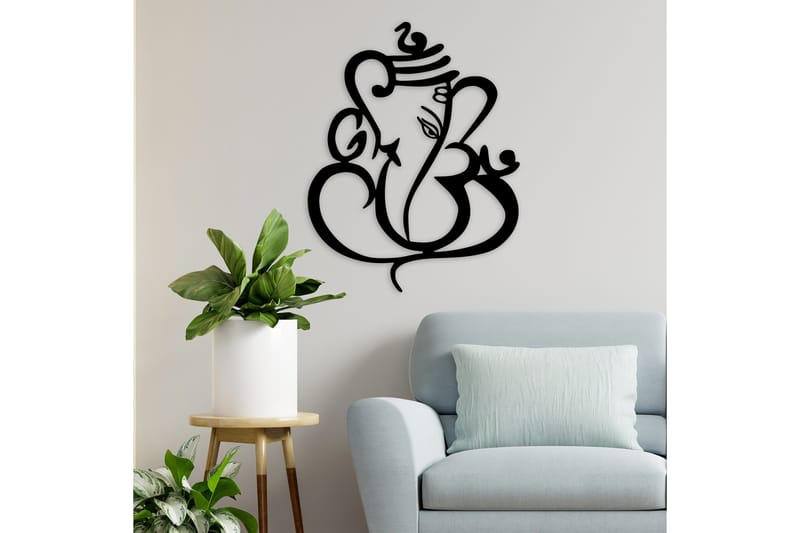 Ganesha Väggdekor - Svart - Inredning - Väggdekor - Skylt - Plåtskyltar