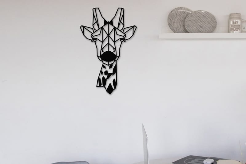 Giraffe Metal Decor Väggdekor - Svart - Inredning - Väggdekor - Skylt - Plåtskyltar