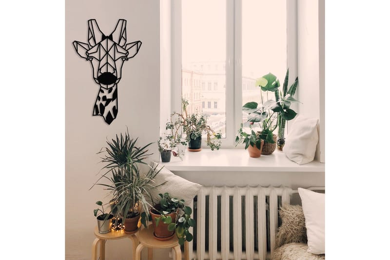 Giraffe Metal Decor Väggdekor - Svart - Inredning - Väggdekor - Skylt - Plåtskyltar