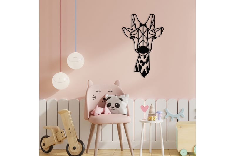 Giraffe Metal Decor Väggdekor - Svart - Inredning - Väggdekor - Skylt - Plåtskyltar