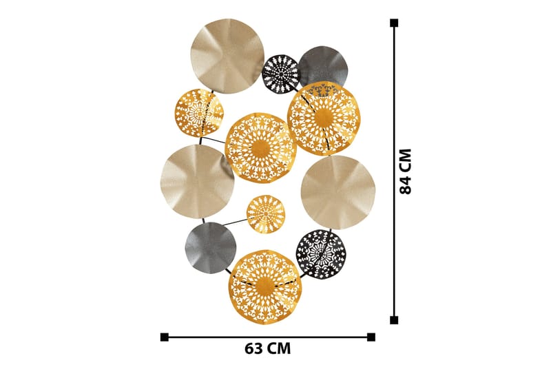 Gold Väggdekor - Flerfärgad - Inredning - Väggdekor - Skylt - Plåtskyltar