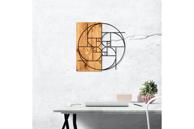 Golden Väggdekor - Svart/Valnöt - Inredning - Väggdekor - Skylt - Plåtskyltar