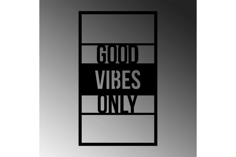 Good Vibes Only 40 cm Väggdekor - Svart - Inredning - Väggdekor - Skylt - Plåtskyltar