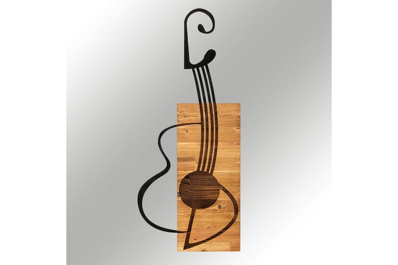 Guitar Väggdekor - Svart/Valnöt - Inredning - Väggdekor - Skylt - Plåtskyltar