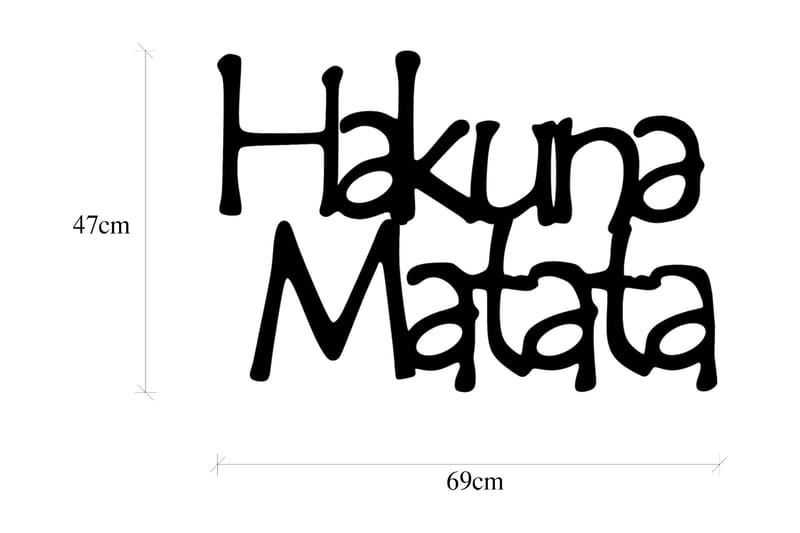 Hakuna Matata 8 Väggdekor - Svart - Inredning - Väggdekor - Skylt - Plåtskyltar