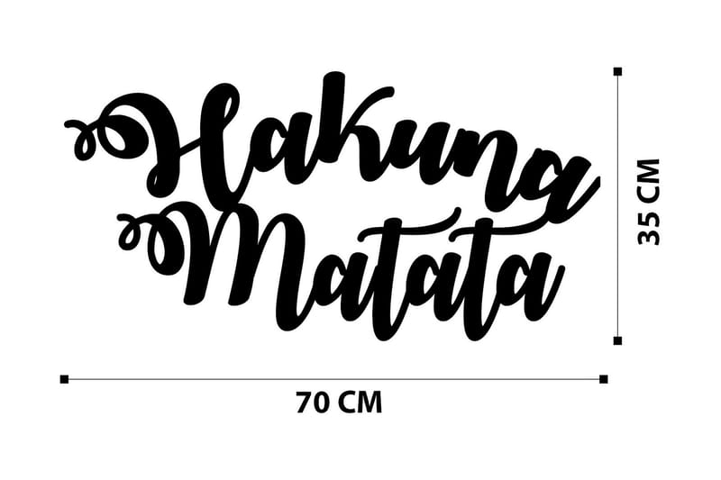 Hakuna Matata Väggdekor - Svart - Inredning - Väggdekor - Skylt - Plåtskyltar