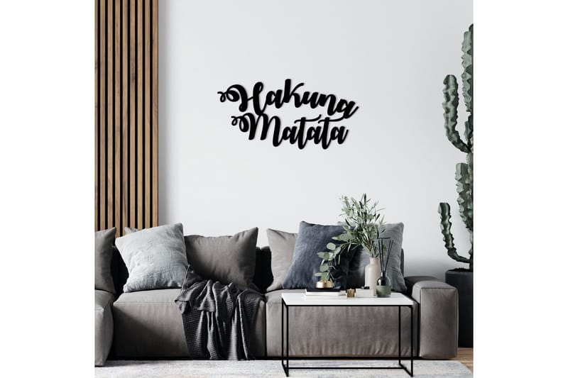 Hakuna Matata Väggdekor - Svart - Inredning - Väggdekor - Skylt - Plåtskyltar