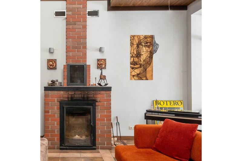 Half face Väggdekor - Svart/Valnöt - Inredning - Väggdekor - Skylt - Plåtskyltar