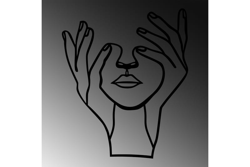 Hand Face Väggdekor - Svart - Inredning - Väggdekor - Skylt - Plåtskyltar