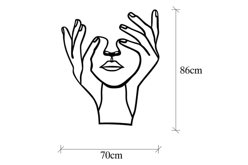 Hand Face Väggdekor - Svart - Inredning - Väggdekor - Skylt - Plåtskyltar
