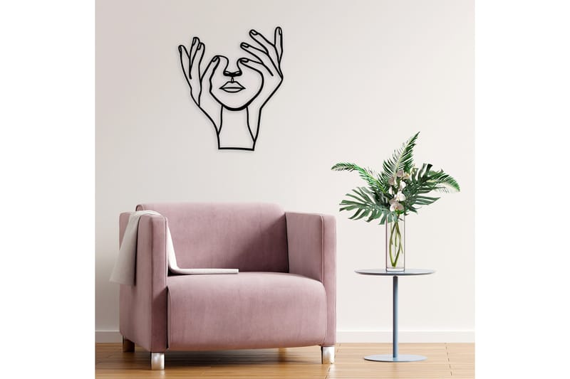 Hand Face Väggdekor - Svart - Inredning - Väggdekor - Skylt - Plåtskyltar