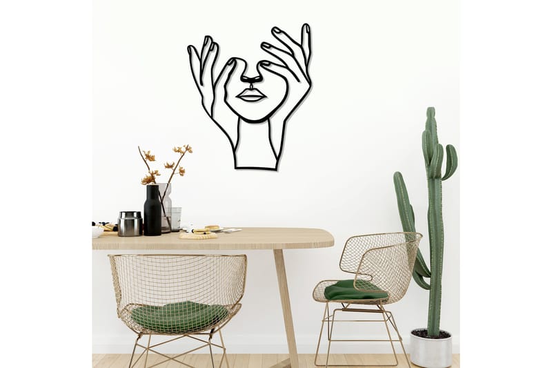 Hand Face Väggdekor - Svart - Inredning - Väggdekor - Skylt - Plåtskyltar