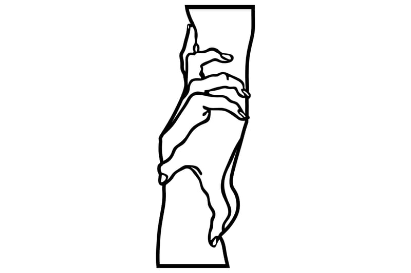 Hand Holding Väggdekor - Svart - Inredning - Väggdekor - Skylt - Plåtskyltar