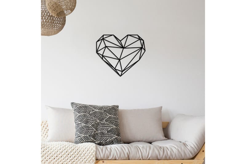 Heart Metal Decor Väggdekor - Svart - Inredning - Väggdekor - Skylt - Plåtskyltar