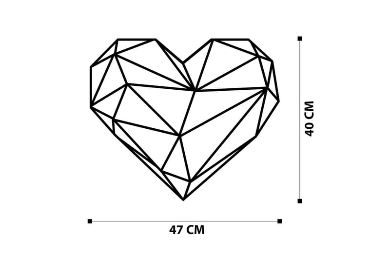 Heart Metal Decor Väggdekor - Svart - Inredning - Väggdekor - Skylt - Plåtskyltar