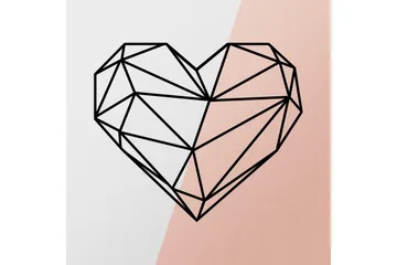 Heart Metal Decor Väggdekor - Svart - Inredning - Väggdekor - Skylt - Plåtskyltar