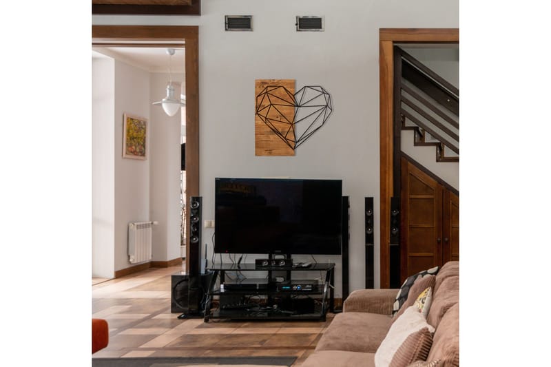 Heart Väggdekor - Svart/Valnöt - Inredning - Väggdekor - Skylt - Plåtskyltar