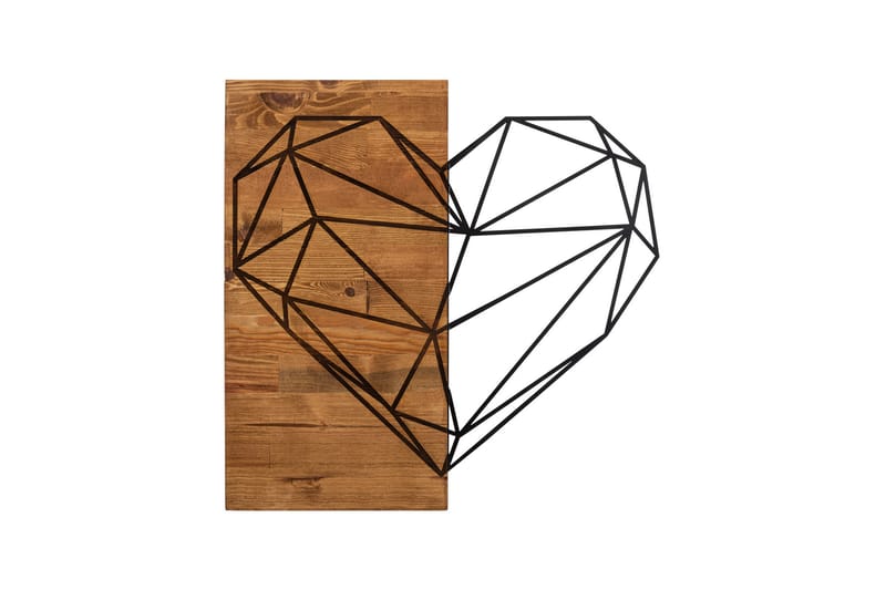 Heart Väggdekor - Svart/Valnöt - Inredning - Väggdekor - Skylt - Plåtskyltar