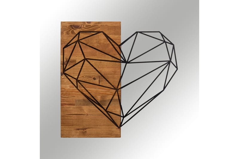 Heart Väggdekor - Svart/Valnöt - Inredning - Väggdekor - Skylt - Plåtskyltar