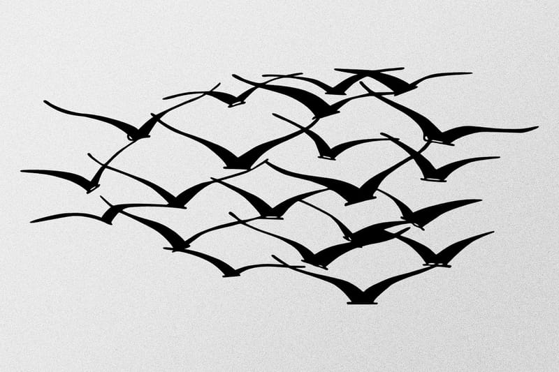 Herd Of Birds Väggdekor - Svart - Inredning - Väggdekor - Skylt - Plåtskyltar