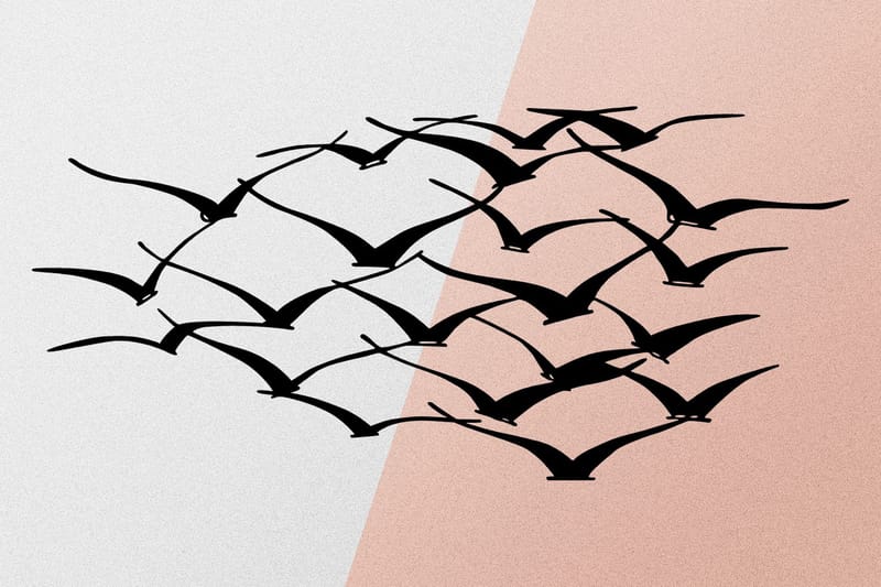 Herd Of Birds Väggdekor - Svart - Inredning - Väggdekor - Skylt - Plåtskyltar