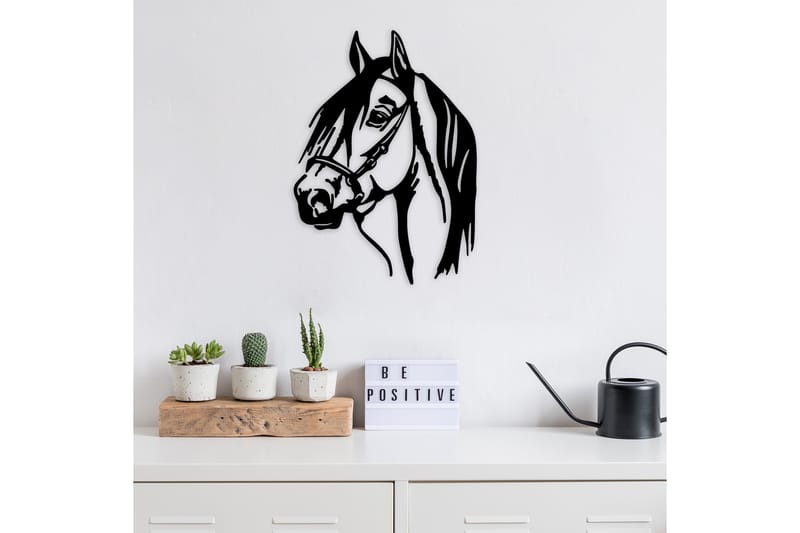 Horse Head Väggdekor - Svart - Inredning - Väggdekor - Skylt - Plåtskyltar