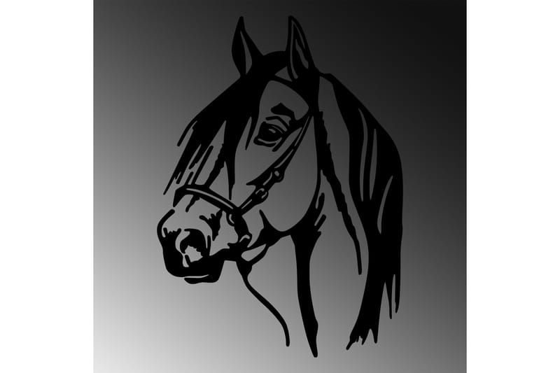 Horse Head Väggdekor - Svart - Inredning - Väggdekor - Skylt - Plåtskyltar