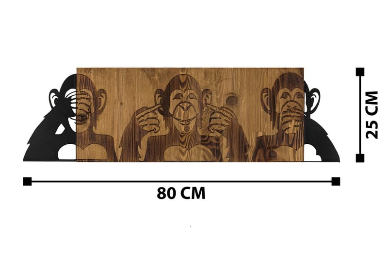 I didn't see I didn't hear I don't know Väggdekor - Svart/Valnöt - Inredning - Väggdekor - Skylt - Plåtskyltar